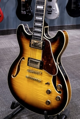 Ibanez - AS93FM Artcore Expressionist Hollowbody Electric Guitar - Antique Yellow Sunburst 3